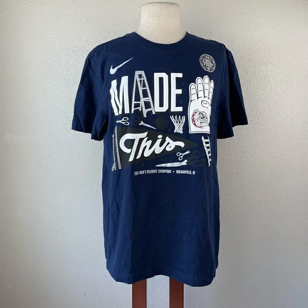 Nike Gonzaga 2021 Final Four Regional Tournament T-Shirt Size M EUC